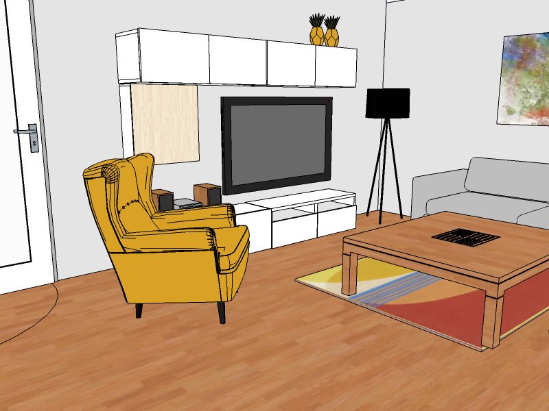 vizualizace obývací pokoj