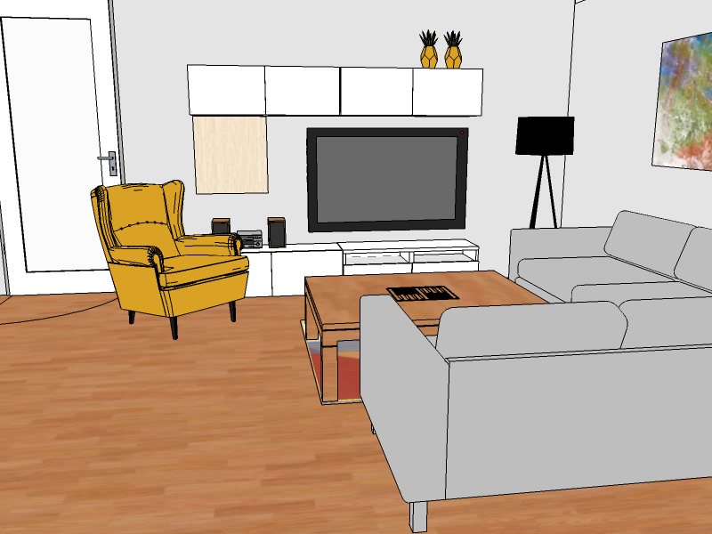 vizualizace obývací pokoj